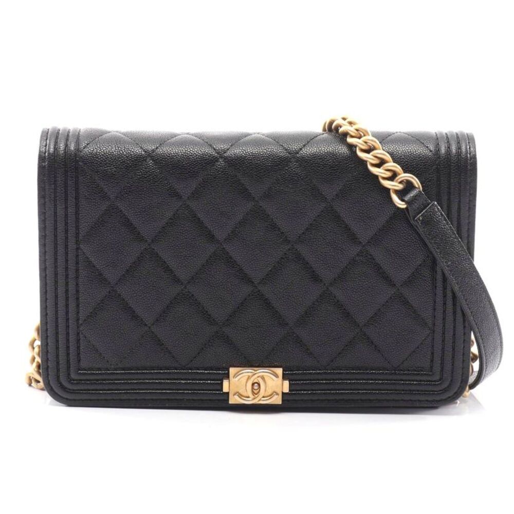 Chanel Boy Matelasse Shoulder Bag Black